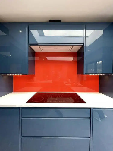 Matt Signal Red Colour Glass Splashback - Bespoke - CreoGlass®