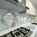 Silver - White Opera Splashback - Bespoke - CreoGlass®