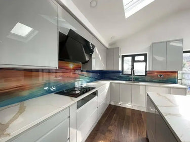 Sunset Beach Printed Glass Kitchen Splashback - Bespoke - CreoGlass®