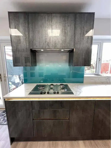 Teal to White- Gradient - Splashback - Bespoke - CreoGlass®