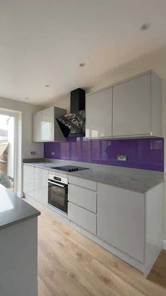 Matt Violet Colour Glass Splashback - Bespoke
