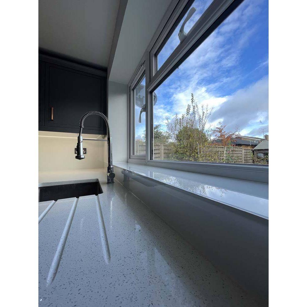 Matt White Colour Glass Splashback - Bespoke - CreoGlass®