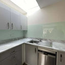 Matt White Green Colour Glass Splashback - Bespoke - CreoGlass®