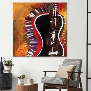 Abstract Acoustic Guitar Glass Wall Art - DIY - CreoGlass®