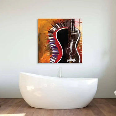 Abstract Acoustic Guitar Glass Wall Art - DIY - CreoGlass®