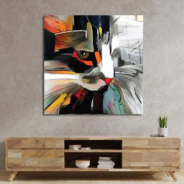Abstract Cat Glass Wall Art - DIY - CreoGlass®