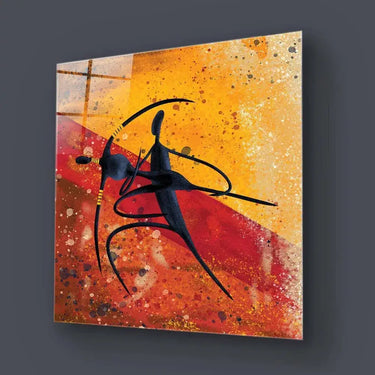 Abstract Dancing African Couple Glass Wall Art - DIY - CreoGlass®