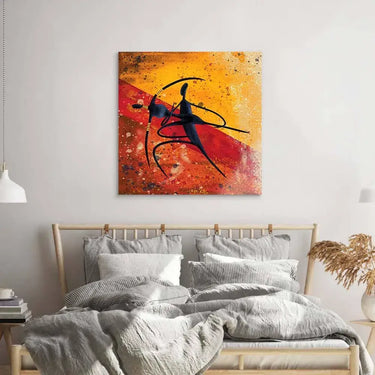 Abstract Dancing African Couple Glass Wall Art - DIY - CreoGlass®