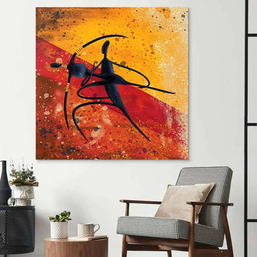 Abstract Dancing African Couple Glass Wall Art - DIY - CreoGlass®