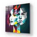 Abstract Gemini Woman Glass Wall Art - DIY - CreoGlass®