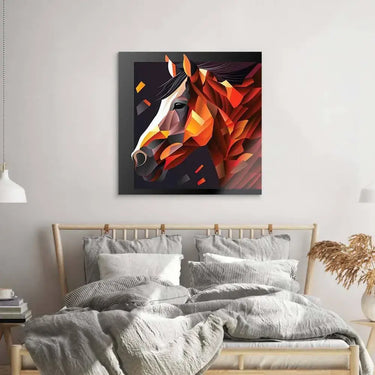 Abstract Geometric Brown Horse Glass Wall Art - DIY - CreoGlass®