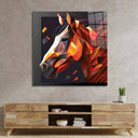 Abstract Geometric Brown Horse Glass Wall Art - DIY - CreoGlass®