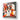 Geometric dog portrait on decorative glass art panel, modern wall decor with vibrant orange and white tones