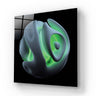 LED backlit decorative glass art with glowing green abstract design for modern interiors
