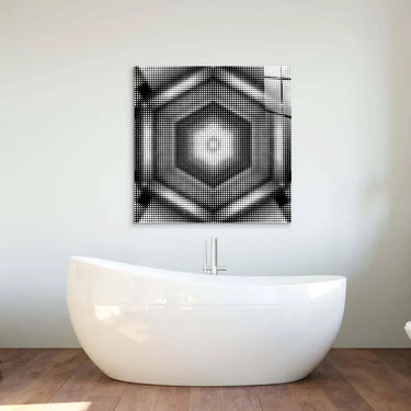 Abstract Halftone Hexagon Glass Wall Art - DIY - CreoGlass®