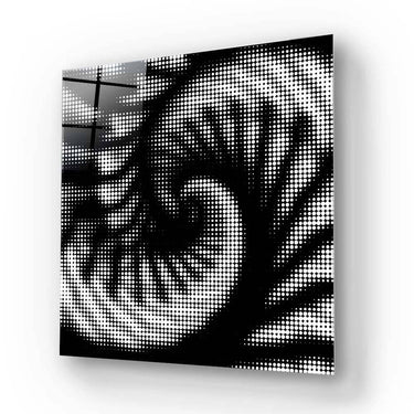 Bespoke halftone dot glass art panel for modern interior design