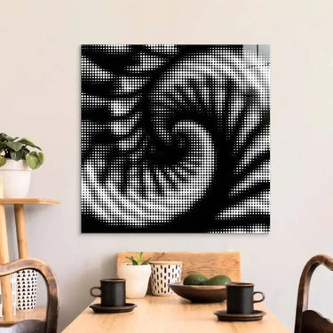 Abstract Halftone Shell Spiral Glass Wall Art - DIY - CreoGlass®