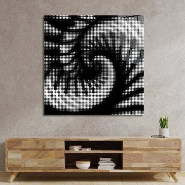 Abstract Halftone Shell Spiral Glass Wall Art - DIY - CreoGlass®