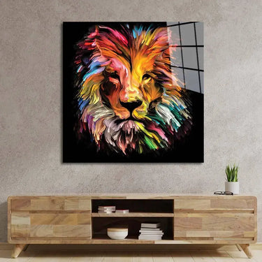 Abstract Red Lion Glass Wall Art - DIY - CreoGlass®