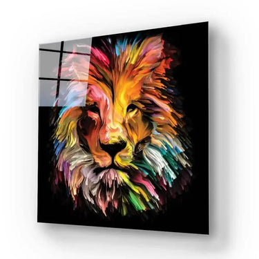 Abstract Red Lion Glass Wall Art - DIY - CreoGlass®