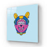 Colorful cartoon monster art on glass panel, perfect for decorative glass walls or feature mirrors