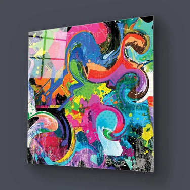 Abstract Spraypaint Square Glass Wall Art - DIY - CreoGlass®