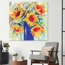 Abstract Sunflowers Glass Wall Art - DIY - CreoGlass®