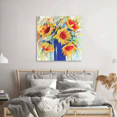 Abstract Sunflowers Glass Wall Art - DIY - CreoGlass®