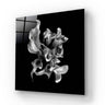 Black and white floral glass art panel with calla lilies, ideal for luxury interior decor