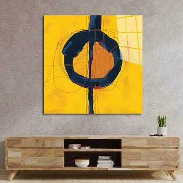 Abstract Yellow Ochre Glass Wall Art - DIY - CreoGlass®