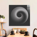 Black Abstract Halftone Spiral Glass Wall Art - DIY - CreoGlass®