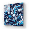 Blue and White Abstract Drops Glass Wall Art - DIY - CreoGlass®