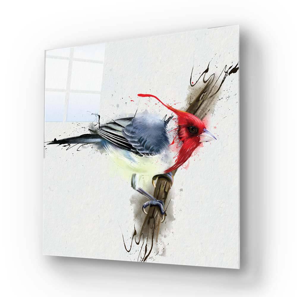 Cardinal Bird Glass Wall Art - DIY - CreoGlass®