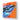 Vibrant blue shark art on glass panel, bold orange background, modern decorative glass artwork
