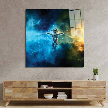 Cosmonaut in Space Classic Glass Wall Art - DIY - CreoGlass®