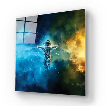 Cosmonaut in Space Classic Glass Wall Art - DIY - CreoGlass®