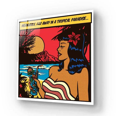 Girl in Paradise Retro Glass Wall Art - DIY - CreoGlass®