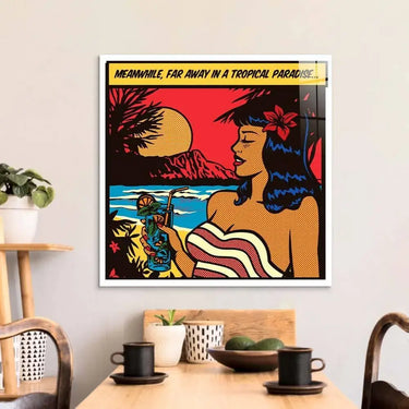 Girl in Paradise Retro Glass Wall Art - DIY - CreoGlass®