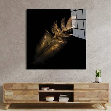 Gold Feather Glass Wall Art - DIY - CreoGlass®