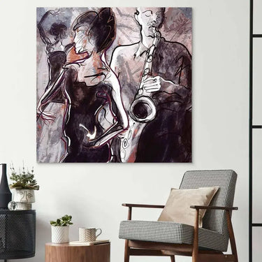 Jazz Band with Dancers Glass Wall Art - DIY - CreoGlass®