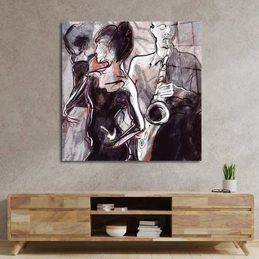 Jazz Band with Dancers Glass Wall Art - DIY - CreoGlass®