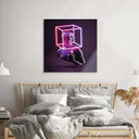 Neon Statue of David Glass Wall Art - DIY - CreoGlass®