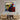Pop art superhero wall art with bold colors and speech bubble, displayed above wooden media console