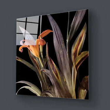 Orange Lily Glass Wall Art - Square Sizes - DIY - CreoGlass®