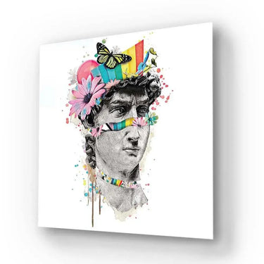 Pop Art David Collage Glass Wall Art - DIY - CreoGlass®