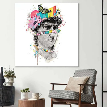 Pop Art David Collage Glass Wall Art - DIY - CreoGlass®