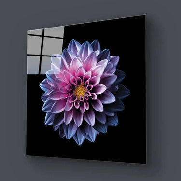 Purple Dahlia Glass Wall Art - Square Sizes - DIY - CreoGlass®