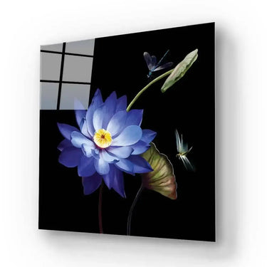 Purple Lotus Glass Wall Art - Square Sizes - DIY - CreoGlass®