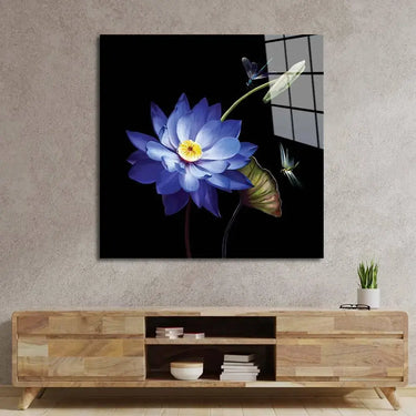 Purple Lotus Glass Wall Art - Square Sizes - DIY - CreoGlass®