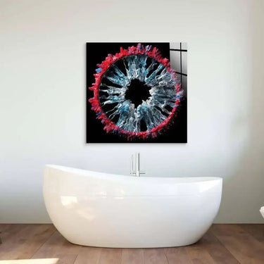 Red and Grey Iris Glass Wall Art - DIY - CreoGlass®